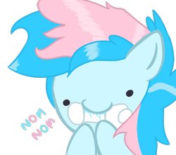 Size: 850x750 | Tagged: safe, artist:itzfluttershy25, oc, oc only, oc:blue chewings, earth pony, pony, bust, dot eyes, nom, portrait, simple background, solo, transparent background