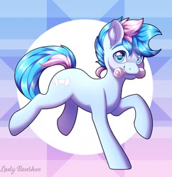 Size: 1837x1900 | Tagged: safe, artist:_ladybanshee_, oc, oc only, oc:blue chewings, earth pony, pony, abstract background, running, solo