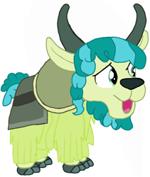 Size: 920x1088 | Tagged: safe, artist:qjosh, sandbar, yak, g4, male, pony to yak, simple background, solo, species swap, transformation, transformation sequence, white background, yak sandbar, yakified