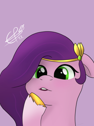 Size: 1800x2400 | Tagged: safe, artist:_cobalttuelatte, pipp petals, pegasus, pony, g5, adorapipp, cute, female, jewelry, pipp is short, simple background, solo, tiara