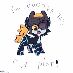 Size: 3000x3000 | Tagged: safe, artist:lilboulder, pony, dialogue, funny, high res, midna, ponified, simple background, solo, the legend of zelda, the legend of zelda: twilight princess, white background