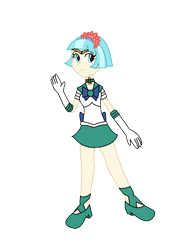 Size: 3024x4032 | Tagged: safe, artist:negiruart2016, artist:rollyagami02, coco pommel, human, equestria girls, g4, clothes, clothes swap, cosplay, costume, sailor moon (series), sailor neptune, simple background, solo, transparent background