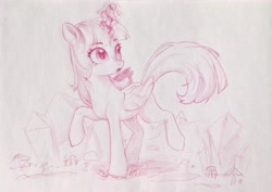 Size: 3161x2233 | Tagged: source needed, safe, artist:rily, twilight sparkle, alicorn, pony, g4, chinese, colored pencil drawing, crystal, female, glowing, glowing horn, high res, horn, magic, mare, monochrome, pencil drawing, solo, traditional art, twilight sparkle (alicorn)