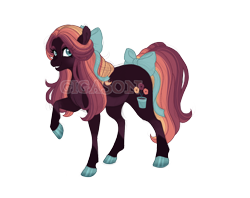 Size: 2900x2300 | Tagged: safe, artist:gigason, oc, oc:rosy garden, earth pony, pony, bow, female, hair bow, mare, obtrusive watermark, simple background, solo, tail, tail bow, transparent background, watermark
