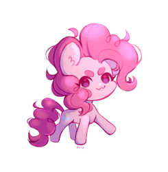 Size: 1508x1537 | Tagged: safe, artist:nnniru, pinkie pie, earth pony, pony, g4, chibi, simple background, solo, white background