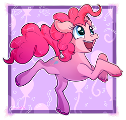 Size: 1236x1178 | Tagged: safe, artist:moonvr, pinkie pie, earth pony, pony, g4, female, happy, open mouth, solo