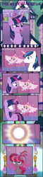 Size: 1552x6379 | Tagged: safe, artist:shootingstarsentry, princess flurry heart, shining armor, twilight sparkle, oc, oc:nightingale (shootingstarsentry), oc:starry diamond, alicorn, pony, unicorn, comic:the next generation, g4, artificial wings, augmented, baby, baby pony, female, filly, foal, magic, magic wings, offspring, parent:moondancer, parent:princess cadance, parent:shadow lock, parent:shining armor, parents:shadowdancer, parents:shiningcadance, twilight sparkle (alicorn), wings