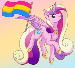 Size: 1194x1080 | Tagged: safe, artist:elementbases, artist:fruiitypieq, artist:shycookieq, princess cadance, alicorn, pony, g4, base used, female, mare, pansexual pride flag, pride, pride flag, solo