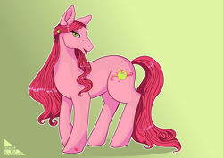 Size: 5787x4092 | Tagged: safe, artist:katarablankart, green apple (g3), earth pony, pony, g3, female, gradient background, solo