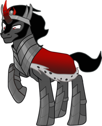 Size: 708x872 | Tagged: safe, artist:nukarulesthehouse1, king sombra, pony, umbrum, unicorn, g4, the beginning of the end, antagonist, armor, artwork, cape, clothes, crown, evil, jewelry, male, monarch, paint tool sai, regalia, simple background, smug, solo, transparent background, vector, vector trace