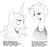 Size: 1928x1820 | Tagged: safe, artist:sunibee, star swirl the bearded, stygian, pony, unicorn, g4, black and white, cloak, clothes, duo, duo male, glasses, grayscale, lidded eyes, male, monochrome, nervous, simple background, stallion, sweat, sweatdrops, white background