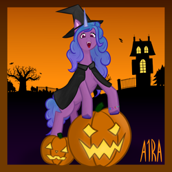 Size: 2346x2346 | Tagged: safe, artist:a1ra, izzy moonbow, pony, unicorn, g5, halloween, high res, holiday