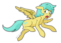 Size: 2048x1455 | Tagged: safe, artist:jeremy3, sunshower raindrops, pegasus, pony, g4, female, mare, rare mare, shocked, simple background, solo, spread wings, transparent background, wings