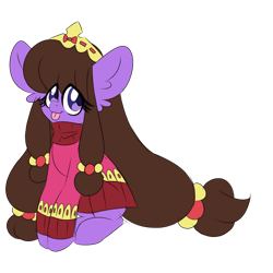 Size: 1280x1280 | Tagged: safe, artist:ladylullabystar, oc, oc only, oc:plushie star, earth pony, pony, big ears, clothes, female, mare, simple background, solo, sweater, tongue out, transparent background