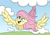 Size: 1484x1045 | Tagged: safe, artist:doodledonutart, fluttershy, pegasus, pony, g4, cloud, female, flying, solo