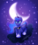 Size: 1041x1205 | Tagged: safe, artist:l0rdeden, princess luna, alicorn, pony, g4, cloud, female, moon, night