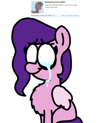 Size: 1275x1414 | Tagged: safe, artist:professorventurer, pipp petals, pegasus, pony, series:ask pippamena, g5, crying, female, implied lesbian, implied petalscout, implied shipping, pippamena, simple background, solo, tears of joy, white background