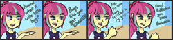 Size: 1600x378 | Tagged: safe, artist:brandonthebronypony, sour sweet, human, equestria girls, g4, comic, commission, crushed, death, dialogue, female, freckles, looking down, micro, solo