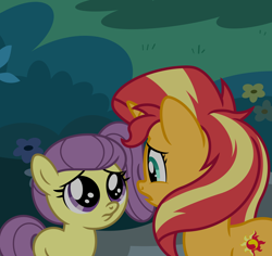 Size: 6012x5664 | Tagged: safe, artist:emeraldblast63, lily pad (g4), sunset shimmer, earth pony, pony, unicorn, comic:the tale of two sunsets, equestria girls, g4, 5-year-old, absurd resolution, duo, equestria girls ponified, female, filly, foal, mare, ponified, story included