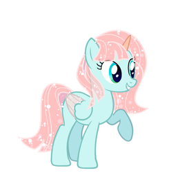 Size: 1883x1925 | Tagged: artist needed, source needed, safe, ocellus, alicorn, pony, g4, base used, beautiful, disguise, disguised changeling, female, glowing, grin, mare, ponified, pony ocellus, raised hoof, shiny, simple background, smiling, solo, species swap, white background