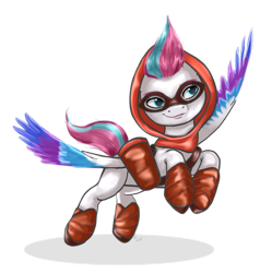 Size: 1024x1075 | Tagged: safe, artist:zsnowfilez, zipp storm, pegasus, pony, g5, arrowverse, clothes, costume, female, mare, nightmare night costume, simple background, solo, transparent background