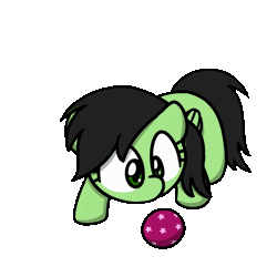 Size: 1000x1000 | Tagged: safe, artist:sugar morning, edit, oc, oc only, oc:filly anon, pegasus, pony, animated, ball, behaving like a cat, female, filly, gif, mare, ponybooru import, simple background, solo, sugar morning's play time, transparent background