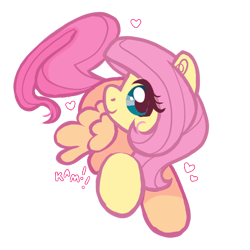 Size: 600x600 | Tagged: safe, artist:lastunicorn666, fluttershy, pegasus, pony, g4, cute, female, floating heart, heart, mare, outline, shyabetes, simple background, smiling, solo, transparent background