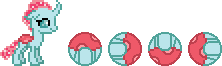 Size: 222x66 | Tagged: safe, ocellus, g4, ball, ballcellus, desktop ponies, morph ball, pixel art, simple background, solo, sprite, transparent background