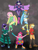 Size: 1620x2160 | Tagged: safe, artist:weegeepie-nightring, applejack, fluttershy, pinkie pie, rainbow dash, rarity, twilight sparkle, alicorn, human, g4, alicorn humanization, applejack's hat, barefoot, belt, bodypaint, bone, boots, calaverita (sugar skull), catrina (calavera garbancera), choker, clothes, cowboy boots, cowboy hat, dress, evening gloves, face paint, feet, female, fingerless gloves, gloves, halloween, hat, high heel boots, holiday, horn, horned humanization, humanized, lasso, long gloves, mane six, midriff, nail polish, open mouth, pony coloring, rainbow socks, rope, sandals, shoes, shorts, skeleton, skirt, skull, socks, striped socks, sugar skull, toenail polish, toes, twilight sparkle (alicorn), winged humanization