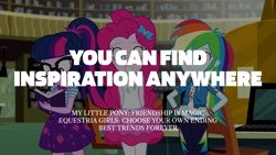 Size: 1920x1080 | Tagged: safe, edit, edited screencap, editor:quoterific, screencap, pinkie pie, rainbow dash, sci-twi, twilight sparkle, human, best trends forever, equestria girls, g4, my little pony equestria girls: better together