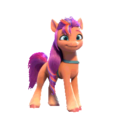 Size: 1080x1080 | Tagged: safe, sunny starscout, earth pony, pony, g5, my little pony: make your mark, official, animated, cute, female, gif, happy, head shake, i watch it for the ears, long mane, mane stripe sunny, mare, raised hoof, simple background, slender, smiling, solo, sunnybetes, thin, transparent background