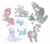 Size: 3880x3405 | Tagged: source needed, safe, artist:luximus17, oc, oc only, oc:alucinari, oc:claret, oc:eristana, oc:genevieve, oc:liana, earth pony, griffon, pegasus, pony, unicorn, zebra, clothes, high res, simple background, socks, striped socks, white background