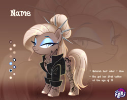 Size: 1280x1001 | Tagged: safe, artist:emperor-anri, oc, oc only, earth pony, pony, bedroom eyes, clothes, earth pony oc, hairpin, hoof polish, makeup, smiling, solo, tattoo, zoom layer