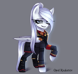 Size: 2551x2432 | Tagged: safe, artist:opal_radiance, oc, oc:opal rosamond, pegasus, pony, equestria at war mod, clothes, high res, solar empire, solo, uniform