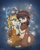 Size: 2913x3682 | Tagged: safe, artist:焰心fireworks, oc, oc:晨辉•焰心, oc:鹿森, deer, deer pony, original species, brothers, high res, hug, male, siblings