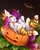 Size: 1080x1350 | Tagged: safe, artist:buvanybu, oc, oc only, pegasus, pony, bandaid, bandaid on nose, clothes, halloween, holiday, jack-o-lantern, pumpkin, socks, solo, striped socks