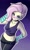 Size: 1500x2500 | Tagged: safe, artist:nolyanimeid, fluttershy, human, equestria girls, g4, bare shoulders, belly button, blushing, breasts, busty fluttershy, cleavage, clothes, female, fingerless gloves, flutterpunk, gloves, gradient background, looking at you, midriff, outline, sleeveless, solo, tank top, white outline