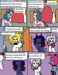 Size: 1266x1640 | Tagged: safe, artist:ask-luciavampire, oc, bat pony, changeling, pony, undead, vampire, vampony, wolf, wolf pony, changeling oc, comic, tumblr