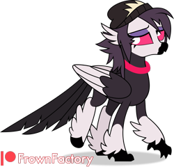Size: 2085x2000 | Tagged: safe, artist:frownfactory, demon, hippogriff, demon hippogriff, female, hat, hellaverse, hellborn, helluva boss, high res, hippogriffied, mare, octavia (helluva boss), simple background, solo, species swap, teenager, transparent background, vector