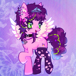 Size: 3000x3000 | Tagged: safe, artist:plushfurby, oc, oc:pipp peroxide, pegasus, pony, alternate hairstyle, alternate universe, female, high res, scene kid