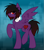 Size: 1800x2053 | Tagged: safe, artist:zeffdakilla, oc, oc only, oc:frankie fang, pegasus, pony, abstract background, base used, black mane, emo, headphones, looking at you, male, purple fur, raised hoof, raised leg, scene, solo, spread wings, stallion, walking, wings