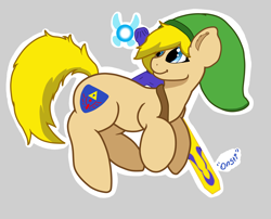 Size: 3096x2500 | Tagged: safe, artist:onsti, fairy, pony, gray background, high res, link, navi, outline, ponified, simple background, the legend of zelda, white outline