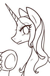 Size: 592x899 | Tagged: safe, artist:maren, pony, unicorn, 2015, bust, celestabellebethabelle, eye clipping through hair, gravity falls, male, monochrome, old art, ponified, solo, unshorn fetlocks