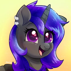 Size: 500x500 | Tagged: safe, artist:avui, oc, oc:velvet swirl, pony, unicorn, headshot commission, solo