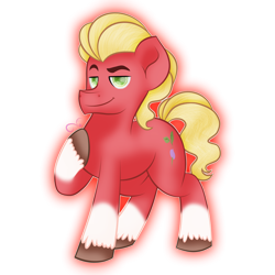 Size: 3500x3500 | Tagged: safe, artist:viviandpurplevivi, sprout cloverleaf, earth pony, pony, g5, high res, hoof on chest, looking at you, male, simple background, smiling, stallion, transparent background