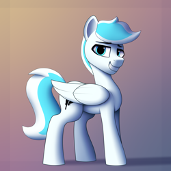 Size: 3000x3000 | Tagged: dead source, safe, artist:alexbefest, oc, oc:white dust, pegasus, pony, bedroom eyes, high res, horny, looking at you, solo