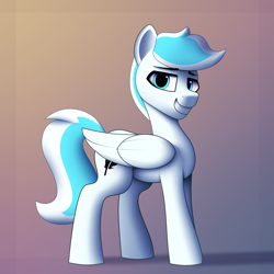 Size: 3000x3000 | Tagged: dead source, safe, artist:alexbefest, artist:pegasusyay, oc, oc:white dust, pegasus, pony, bedroom eyes, high res, horny, looking at you, solo