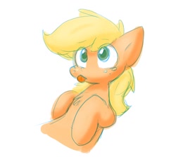 Size: 944x844 | Tagged: safe, artist:zutcha, applejack, earth pony, pony, g4, cute, female, jackabetes, silly, silly pony, simple background, solo, tongue out, white background, who's a silly pony