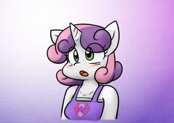 Size: 1516x1071 | Tagged: safe, artist:zutcha, sweetie belle, unicorn, anthro, g4, blushing, cute, diasweetes, female, older, older sweetie belle, open mouth, solo