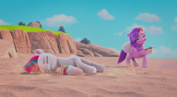 Size: 3300x1822 | Tagged: safe, screencap, pipp petals, zipp storm, pegasus, pony, g5, my little pony: make your mark, my little pony: make your mark chapter 2, portrait of a princess, spoiler:mymc02e03, beach, cellphone, eyes closed, female, high res, mare, phone, tongue out